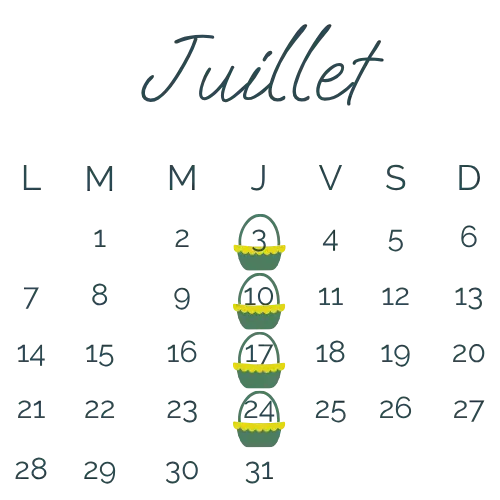 Grands paniers de juillet (4 x 25€)